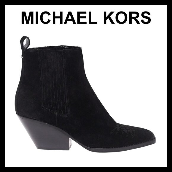 MICHAEL KORS Sinclair 100% genuine suede cowgirl booties - Picture 1 of 11